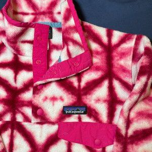 🔥SALE! Patagonia Synchilla  LIKE NEW Pink and White, Diamond Dancer Pullover